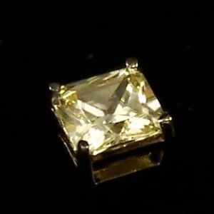 New Jean Dousset Lite Yellow Cubic Zirconia Gold Vintage Earrings
